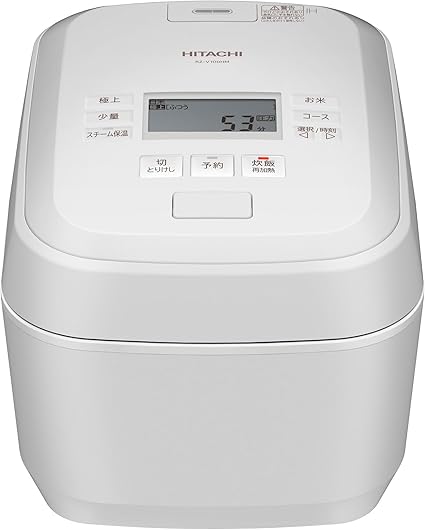 日立 炊飯器 5.5合 圧力スチームIH ふっくら御膳 RZ-V100HM W フロストホワイト 日本製 大火力 沸騰鉄釜 蒸気カット｜TalesStore 店