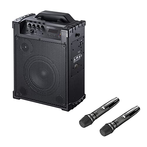 サンワサプライ ワイヤレスマイク付き拡声器スピーカー(バッテリー内蔵 ワイヤレスマイク2本対応) MM-SPAMP14 59,557円