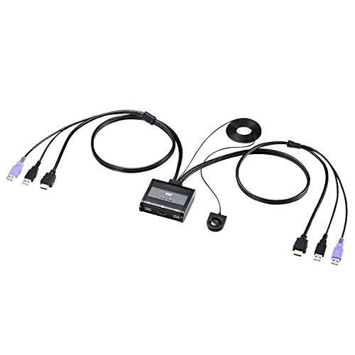 サンワサプライ(Sanwa Supply) HDMI相応う手元取り替えっこ付き添い人マイコン自動小銃うつり変わり器(2:1) SW-KVM2WHU