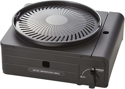 イワタニ カセットコンロ カセットフー マルチスモークレスグリル ブラック CB-MSG-1 日本製