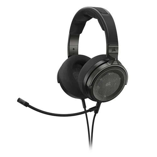 CORSAIR VIRTUOSO PRO ゲーミングヘッドセット マイクロホン付き添い人 イヤーパッド取り替えっこ能力のある 3.5粍繋ぎ合わせる むき出し指向性マイクロホン付き添い人 炭素 CA-9011370-AP