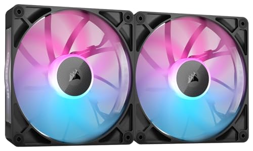 CORSAIR iCUE LINK RX140 RGB スターターキット 140mm PWM PCケースファン デュアルパック iCUE LINKシステムハブ付属 ブラック CO-9051020-WW