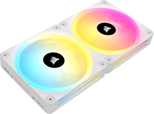 CORSAIR iCUE LINK QX140 RGB スターターキット White 140mm PWM RGB PCケースファン (ファン2個、iCUE LINK システムハブ ケーブルセット) CO-9051008-WW|TalesStore 店