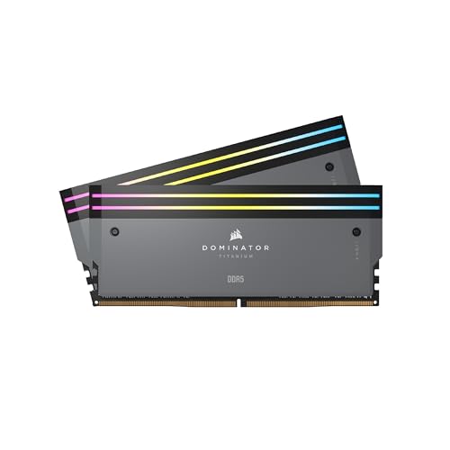 CORSAIR DDR5-6000MHz 事務机とっ始めパソコン用記憶装置 DOMINATOR TITANIUM DDR5続きもの (パソコン5-48000) AMD EXPO記憶装置一揃いの道具 64GB 薄墨色  32GB 2枚  CL30 CMP64GX5M2B60