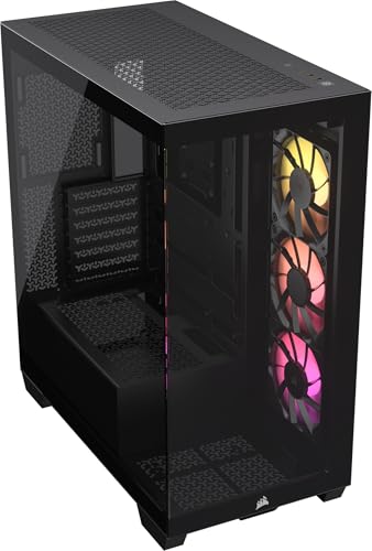 CORSAIR 3500X ARGB Tempered Glass 真っただ中円柱パソコン入れもの 黒いこと CC-9011278-WW