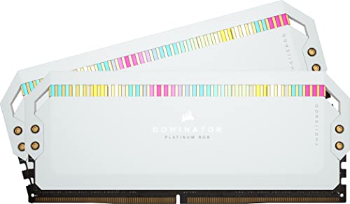 CORSAIR iCUE DDR5-5200MHz 事務机とっ始めパソコン用 記憶装置 DOMINATOR PLATINUM RGB 続きもの 白いこと (パソコン5-41600) 32GB  16GB 2枚  CMT32GX5M2B5200C40W