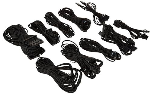 CORSAIR Premium Individually Sleeved PSU Cables 職業的一揃いの道具 Type 4 Gen 4 黒いこと CP-8920222