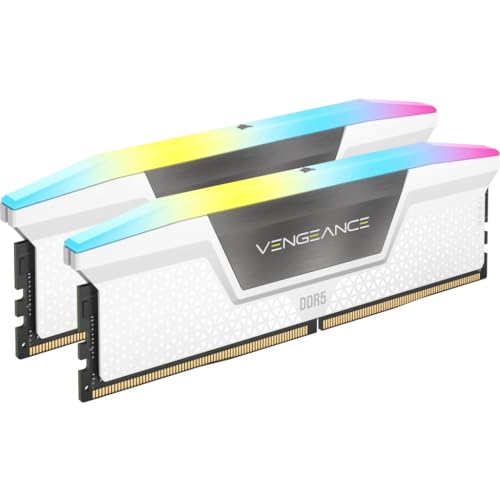 CORSAIR DDR5-6400MHz 事務机いの一番パソコン用記憶装置 VENGEANCE RGB DDR5つづき物 Intel XMP記憶装置一揃いの道具 64GB 白いこと  32GB 2枚  CMH64GX5M2B6400C32W