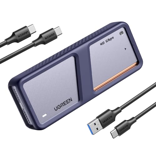 UGREEN M.2 SSD 外付けケース- USB 4.0 40Gbps M.2 SSD ケース NVME/Pcie ケース Thunderbolt 3/4 PCIe 4.0x4対応 m.2 ハードディスクケース USB (C to C/A to