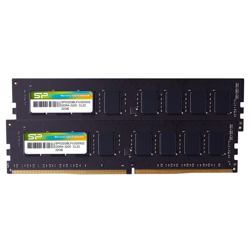 ケイ素樹脂力強さ SP Silicon Power事務机とっ始めパソコン用 記憶装置 DDR4 3200 パソコン4-25600 32GB x 2枚 (64GB) 288Pin 1.2V CL22 SP064GBLFU320X22