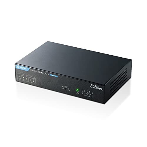 エレコム(ELECOM)スイッチングハブ 5ポート 2.5ギガ対応 金属筐体 マグネット付き 電源外付けモデル 静音 ファンレス設計 省電力 EU RoHS指令準拠 ブラック