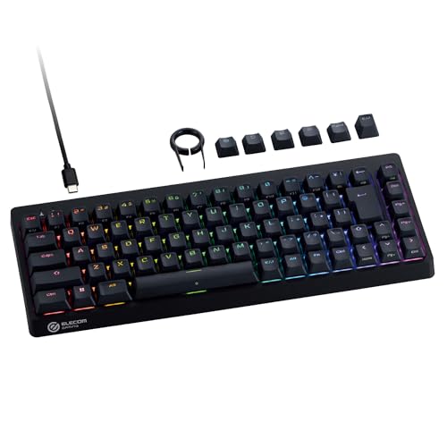 エレコム ラピッドトリガー ゲーミングキーボード V custom VK600A 有線 着脱式 磁気式アナログ検知スイッチ搭載 テンキーレス 65 サイズ ブラック TK-VK600ABK 9,186円