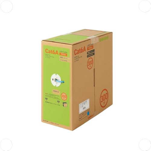 エレコム LANケーブル CAT6A対応 長尺 コネクタ無し RoHS指令準拠 単線 リレックス 300m ブルー LD-GPAL/BU300RS|TalesStore 店