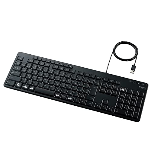 エレコム 有線 フルキーボード 静音設計 抗菌 ブラック TK-FCM114SKBK 4,776円