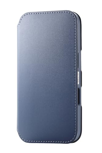 エレコム iPhone 16 ケース カバー 手帳型 ソフトレザー 磁石付き カードポケット 2 スタンド機能 ストラップホール付き ワイヤレス充電対応 4つ角エアークッション NEUTZ ブルー PM-A24APLFY2BU