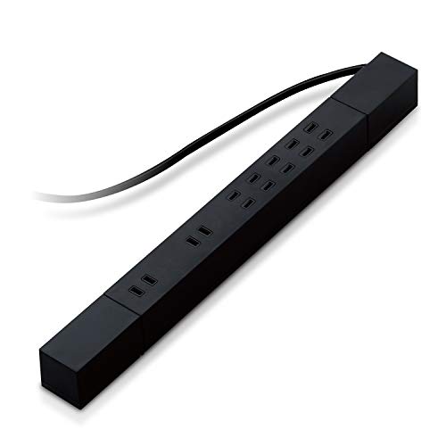 エレコム 電源タップ 1m 7個口 ダブル回転タップ マグネット付 雷サージ付 ホコリシャッター付 固定吊下可能 ブラック T-KF02-2710BK