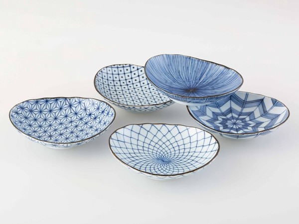 楽天市場】美濃焼 古染絵変り 楕円取鉢揃 20639 : ギフトのお店