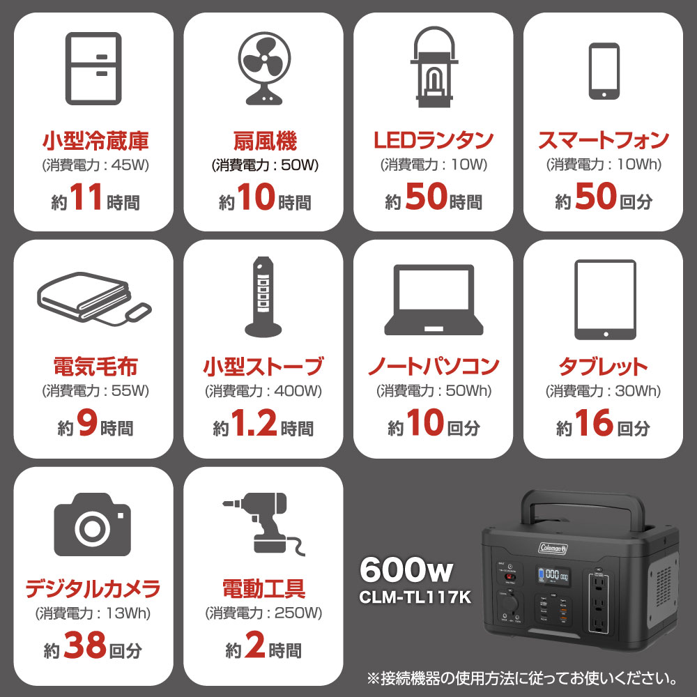 Coleman(コールマン) ポータブル電源 600W アウトドア ピクニック CLM