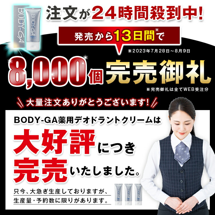 10%ポイントバック中！】【公式】BODY-GA 薬用デオドラントクリーム 制