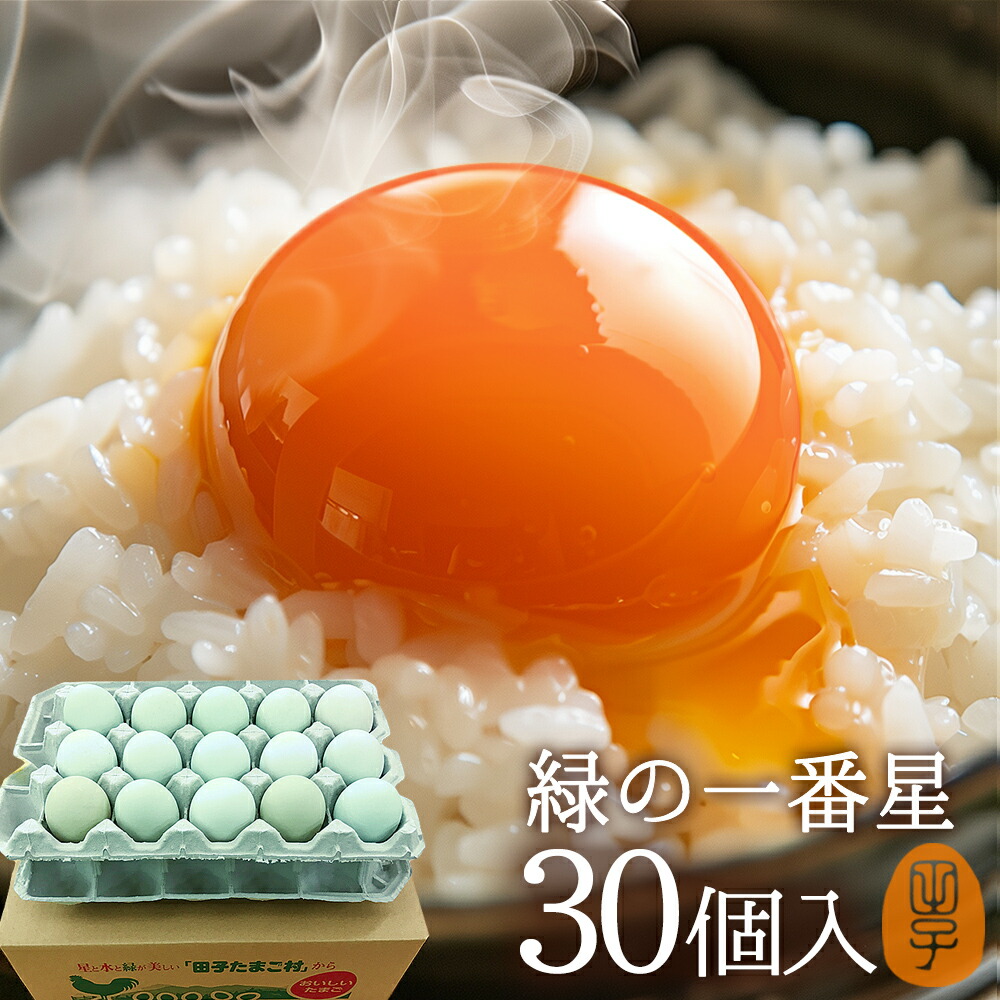 卵 生卵 高級 緑の一番星 たまご ギフト【生卵30個入(生卵25個+破損保証5個)】卵かけご飯 アローカナ 大黄卵鶏が産む 青い卵 ブランド卵 緑の卵 トレイ入 のし カード無料 食べ物  TV 紹介 お返し プレゼント お取り寄せ グルメ 玉子 実用的