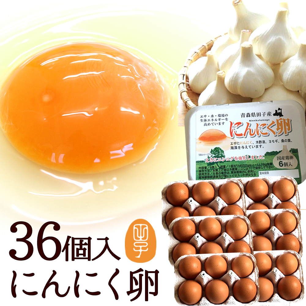 楽天市場 36個入り にんにく卵 甘く生臭さニンニク臭無し ギフト 送料無料 青森の特産にんにくを食べて育った純国産鶏産む健康タマゴ スタミナ 肉体改造 免疫力 筋トレ ダイエット 生卵を飲む方もおすすめ 養健卵 高波動 ご自宅用 卵かけご飯 お取り寄せグルメ 田子