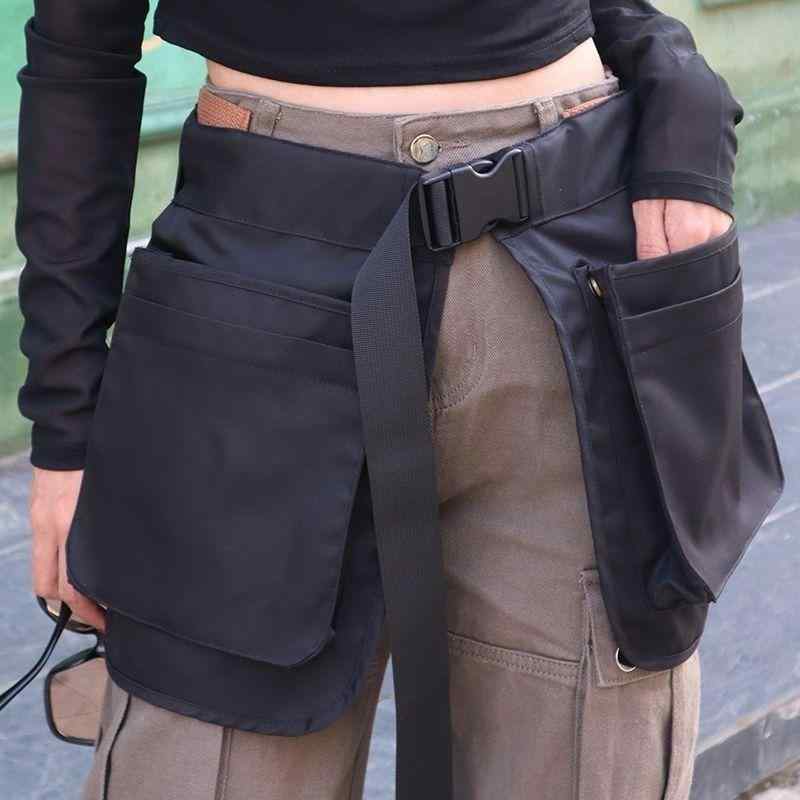 エプロン メンズ レディース 男女兼用 キャンバス 帆布 ショート丈 ハーフ丈 ウエストバッグ ウエストポーチ 多機能 多ポケット 防汚 ウエスト調整 ガーデニング 飲食店 カフェ DIY 園芸