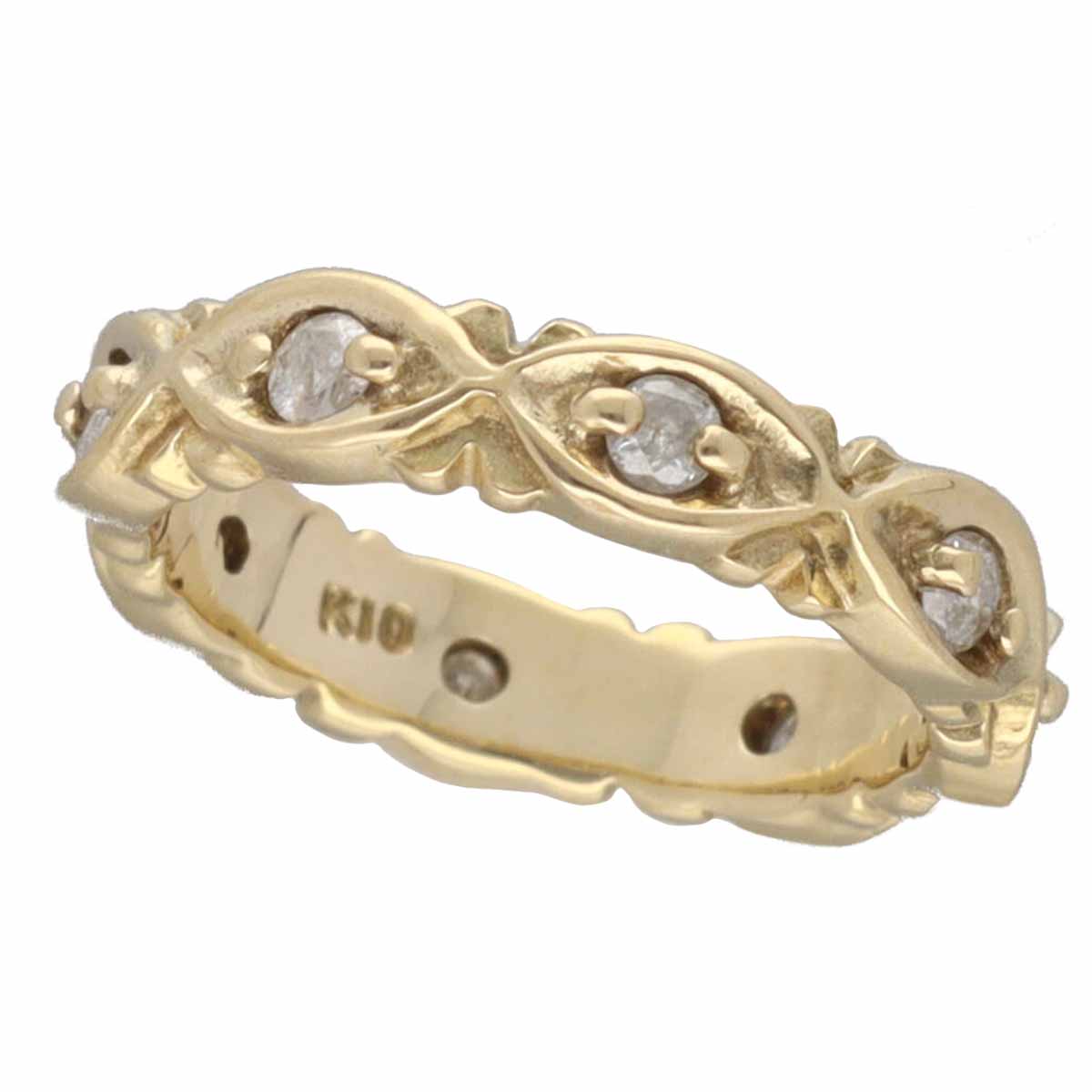 agete アガット K10 3Pダイヤ リング 指輪　ゴールド　金　ジュエッテ agete（アガット）の「K10リング（リング）」 - WEAR agete