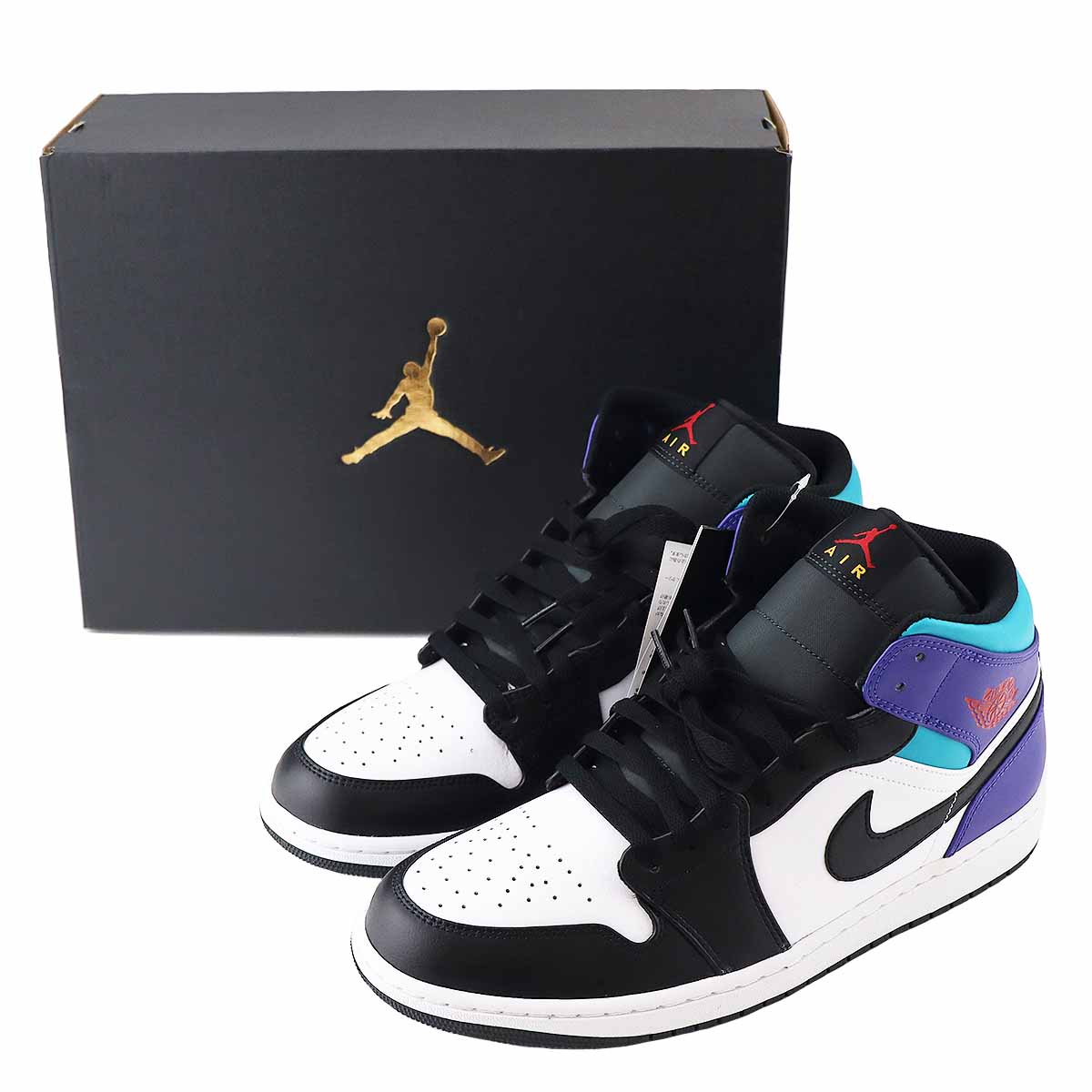 NIKE ナイキ エア ジョーダン 1 MID スニーカー 29.5cm DQ8426-154 国内正規品 ホワイト/ブラック-ブライト コンコルド-トゥルーレッド【送料無料】靴24481201