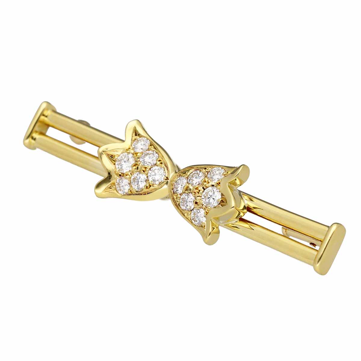 ヴィンテージ ChristianDior クリスチャンディオール ダイヤモンド ブローチ 750 K18 YG イエローゴールド【送料無料】【代引き手数料無料】【中古】TMR2407290003