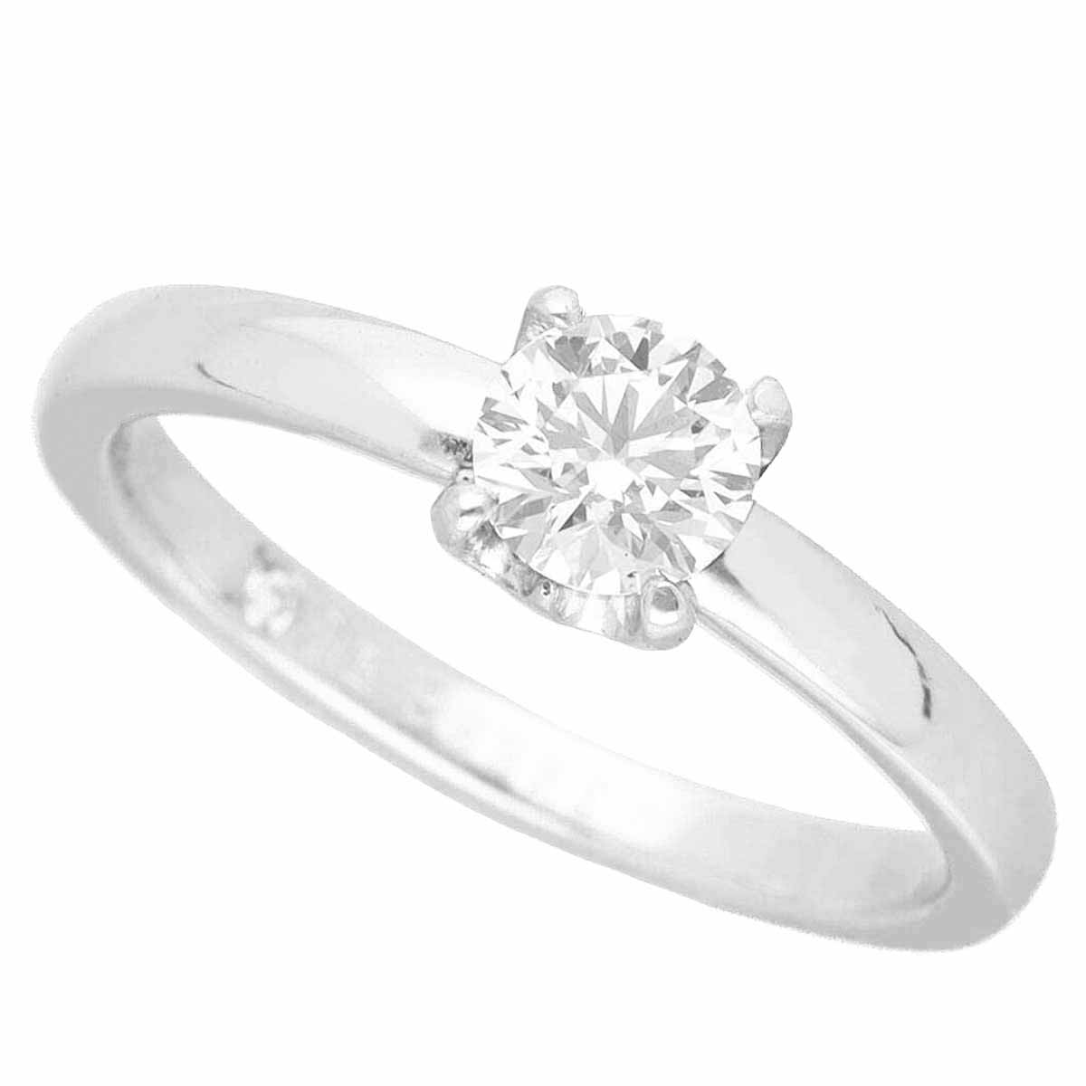 De Beers デビアス DB クラシック ソリティア リング ダイヤモンド(0.32ct I-IF-Ex) Pt950 プラチナ 日本サイズ約6号 #46 GIA鑑定書【送料無料】【代引き手数料無料】レディース【中古】22660906