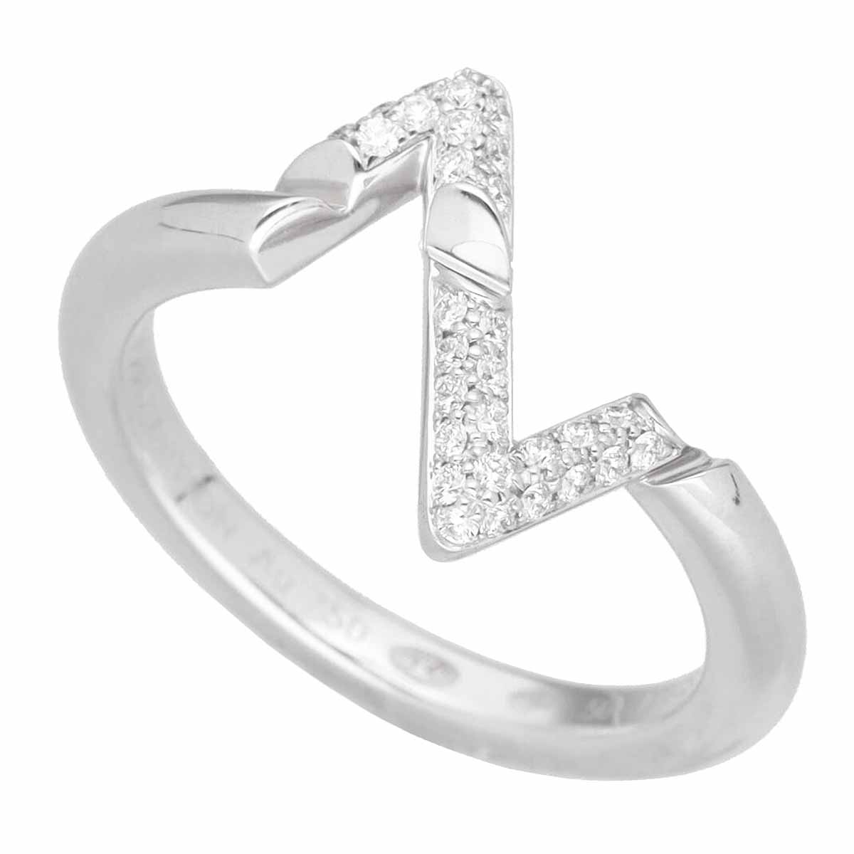 LOUIS VUITTON ルイ・ヴィトン ダイヤモンド(0.1ct) リング LV ヴォルト アップサイド ダウン Q9Q31D 750 K18 WG ホワイトゴールド 日本サイズ約10号 #50【送料無料】【代引き手数料無料】指輪【中古】24060208|麻布十番タマリヤ質店店