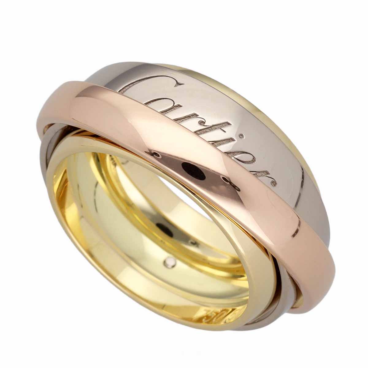 2002年クリスマス限定 Cartier カルティエ 3連 マストエッセンス リング 750 K18 YG WG PG イエローゴールド ホワイトゴールド ピンクゴールド 日本サイズ約12号 #52【送料無料】【代引き手数料無料】指輪【中古】TMR2405010008|麻布十番タマリヤ質店店