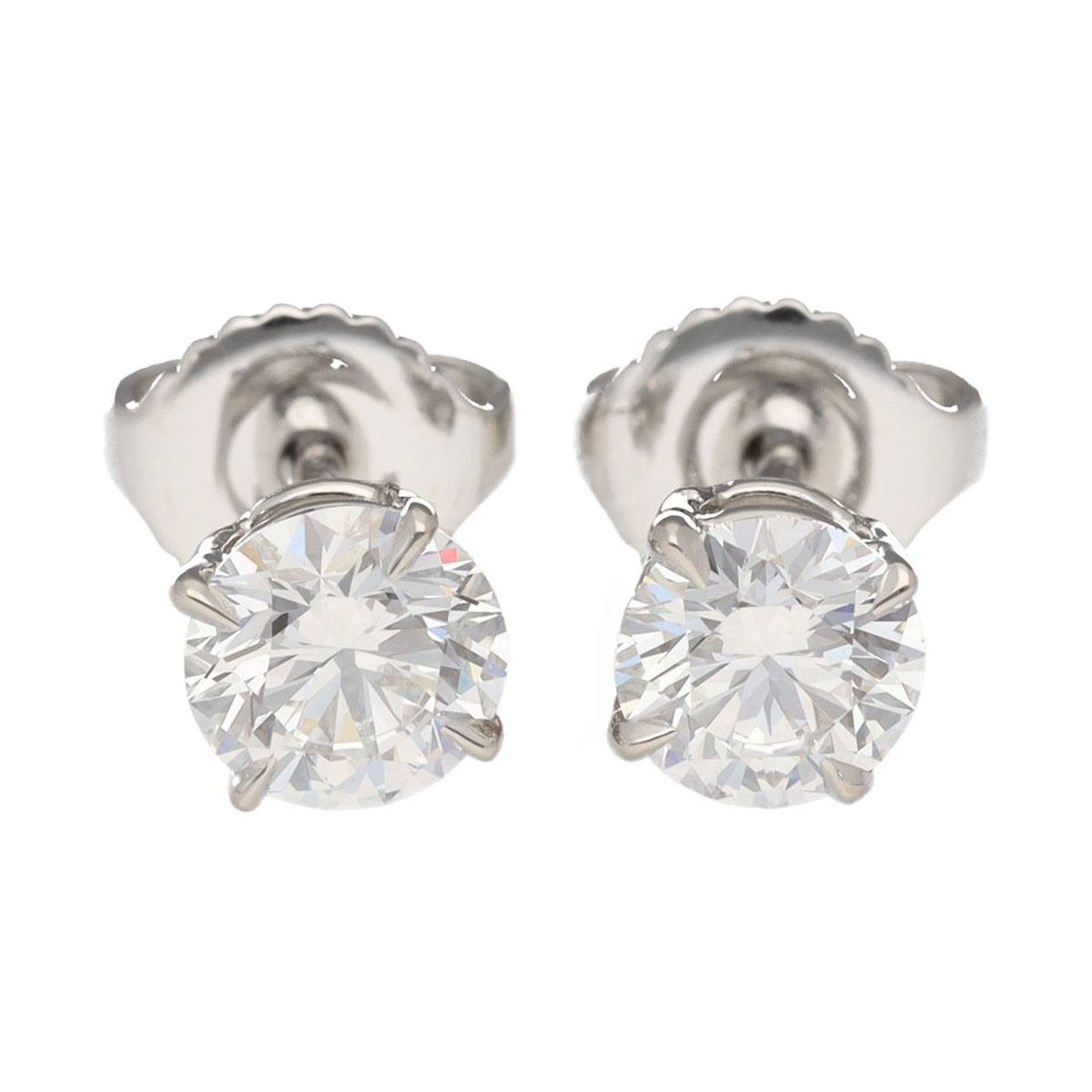 HARRY WINSTON ハリーウィンストン ソリティア ダイヤモンド(0.59ct D-VVS1-Ex/0.50ct D-VS2-Ex) ラウンドカット・イヤスタッズ Pt950 プラチナ HW【送料無料】【代引き手数料無料】ピアス【中古】TMR2509020009