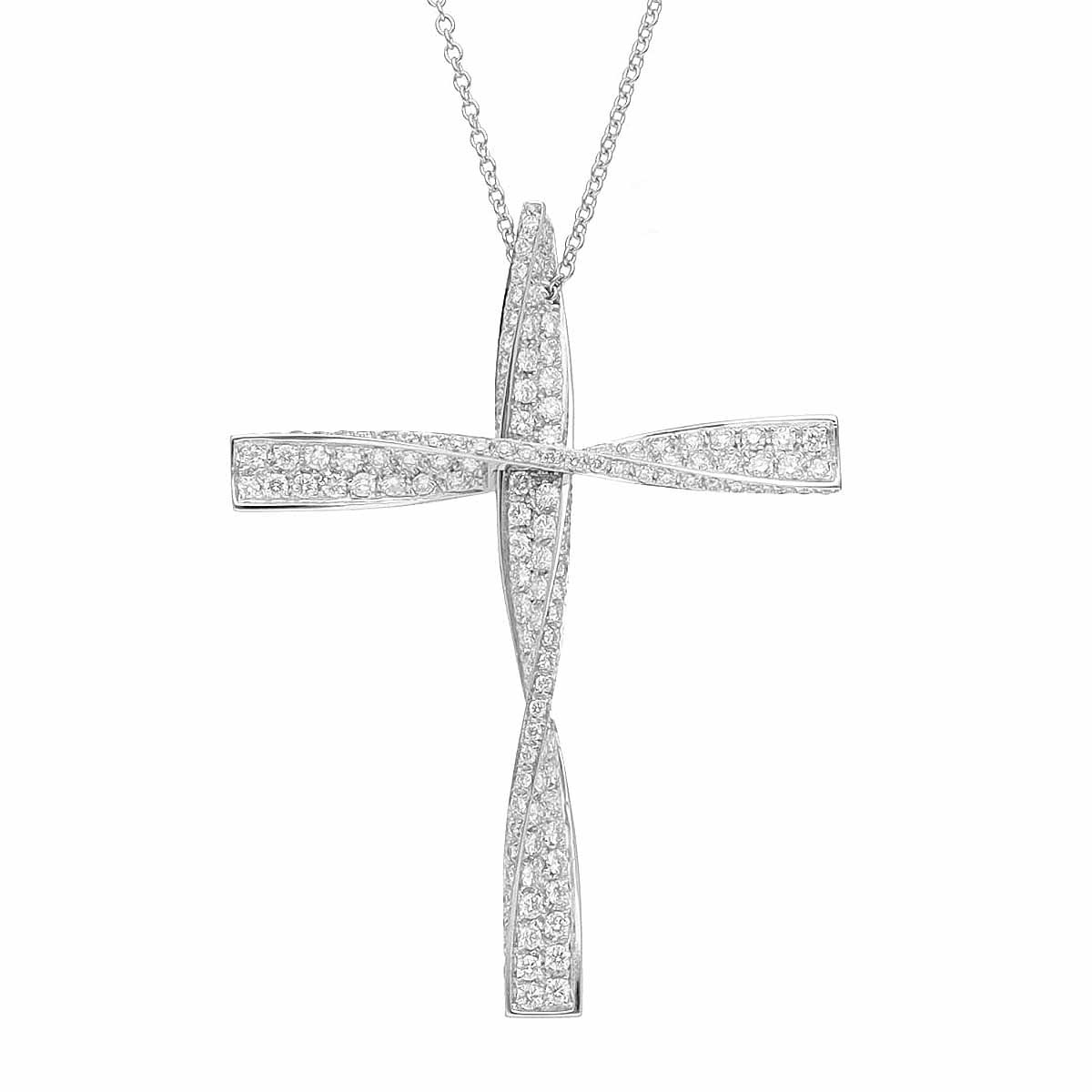 DAMIANI ダミアーニ ダイヤモンド(2.14ct) エリーカ クロス ペンダント ネックレス 750 K18 WG ホワイトゴールド【送料無料】【代引き手数料無料】【中古】TMR2603230009