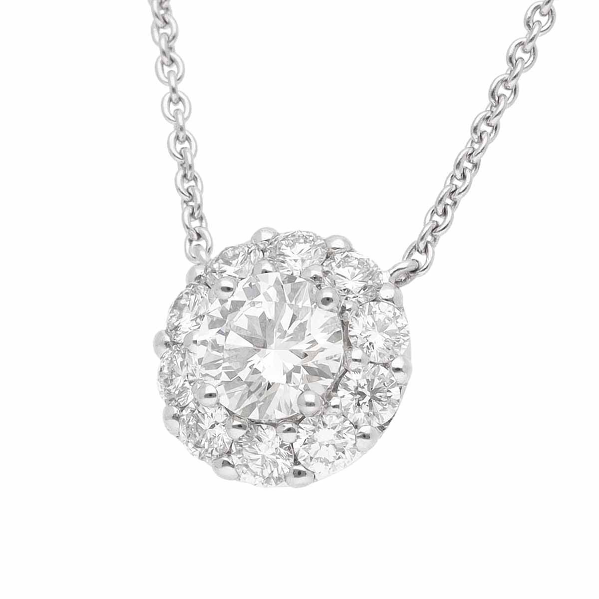 GRAFF グラフ アイコン ラウンド ダイヤモンド(0.57ct H-VVS1-3Ex)ペンダント ネックレス 約46cm 750 K18 WG ホワイトゴールド GIA鑑定書【代引き手数料】【送料無料】ペンダント【中古】25170717
