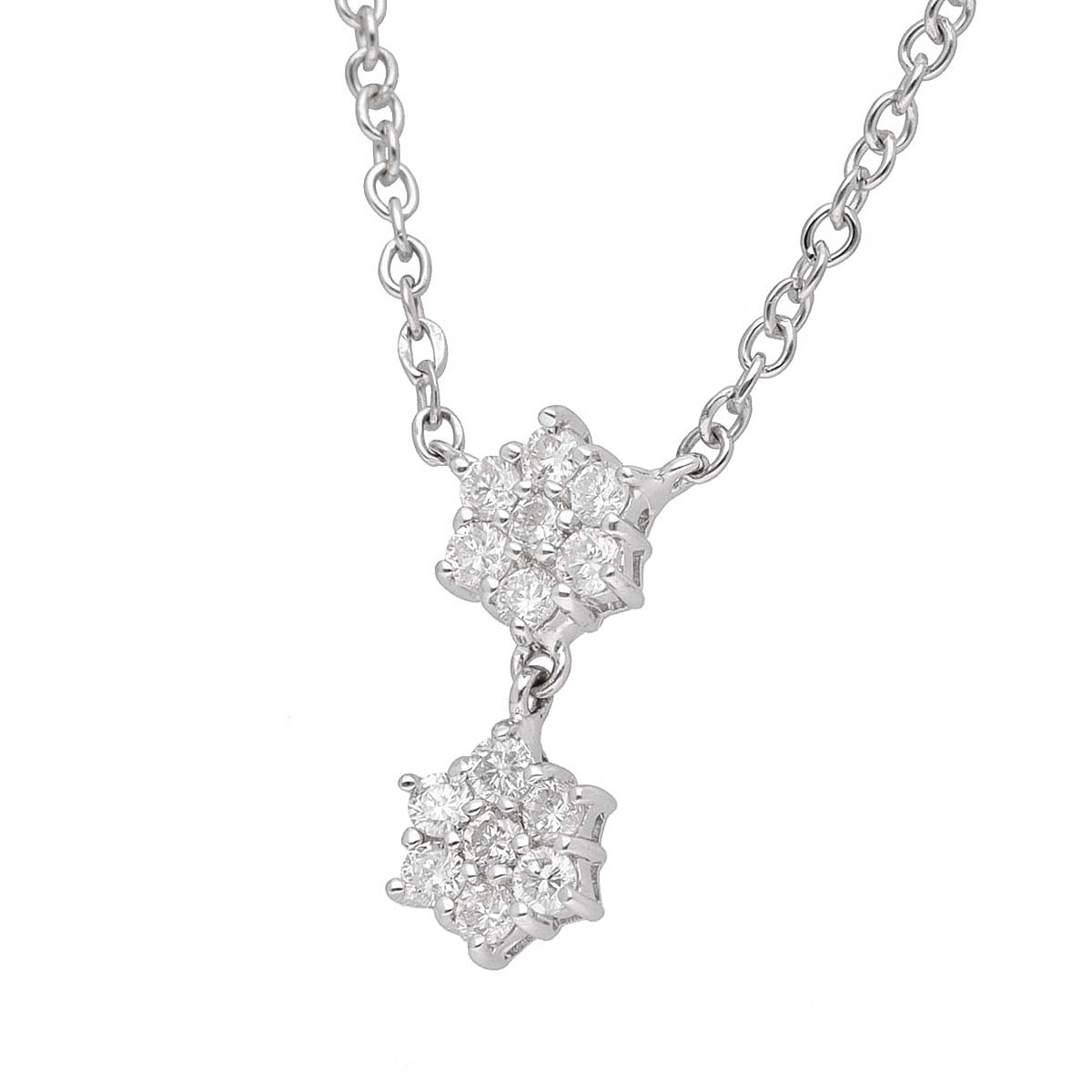 ダイヤモンド(0.224ct) ペンダント ネックレス 750 K18 WG ホワイトゴールド【送料無料】【代引手数料無料】【中古】23380725