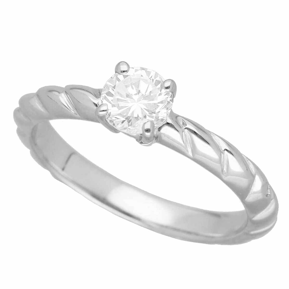 CHAUMET ショーメ ダイヤ(D0.41ct D-VVS2) トルサード シンプル ソリテール リング Pt950 プラチナ Ref.J3PC00 日本サイズ約8号 #48【送料無料】【代引き手数料無料】指輪 【中古】30570708|麻布十番タマリヤ質店店