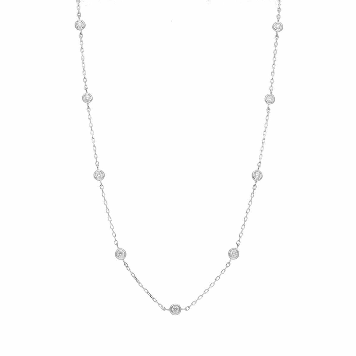 ダイヤモンド(0.83ct) ロング チェーン ネックレス 62cm Pt850 Pt900 プラチナ 鑑別書【送料無料】【代引き手数料無料】【中古】25180729 100,000円