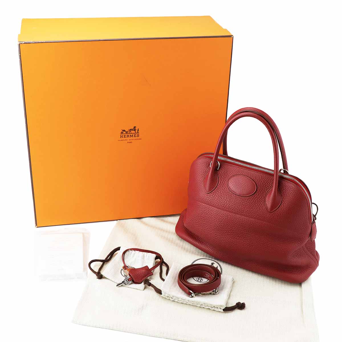 ❤お得なお品❤ボリード31 ルビー シルバー金具 エプソン エルメス □O刻印 ボリード31 ブーゲンビリア ハンドバッグ ヴォーエプソン ピンク