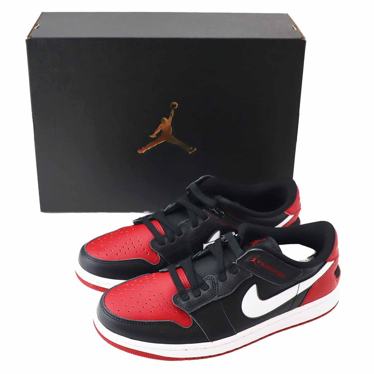 NIKE ナイキ エア ジョーダン 1 LOW フライイーズ スニーカー 28.5cm DM1206-066 国内正規品 ブラック/ホワイト/ジムレッド【送料無料】イージーオン/オフ シューズ 靴23530934