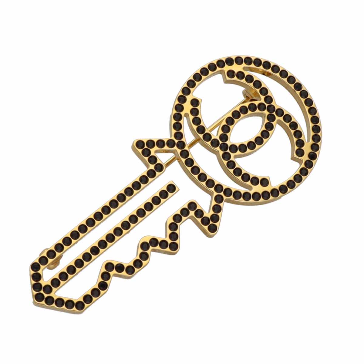 中古　CHANEL シャネル ブローチ ターンロック　ラインストーン　ゴールド系 楽天市場】シャネル CHANEL ブローチ ターンロック ココマーク