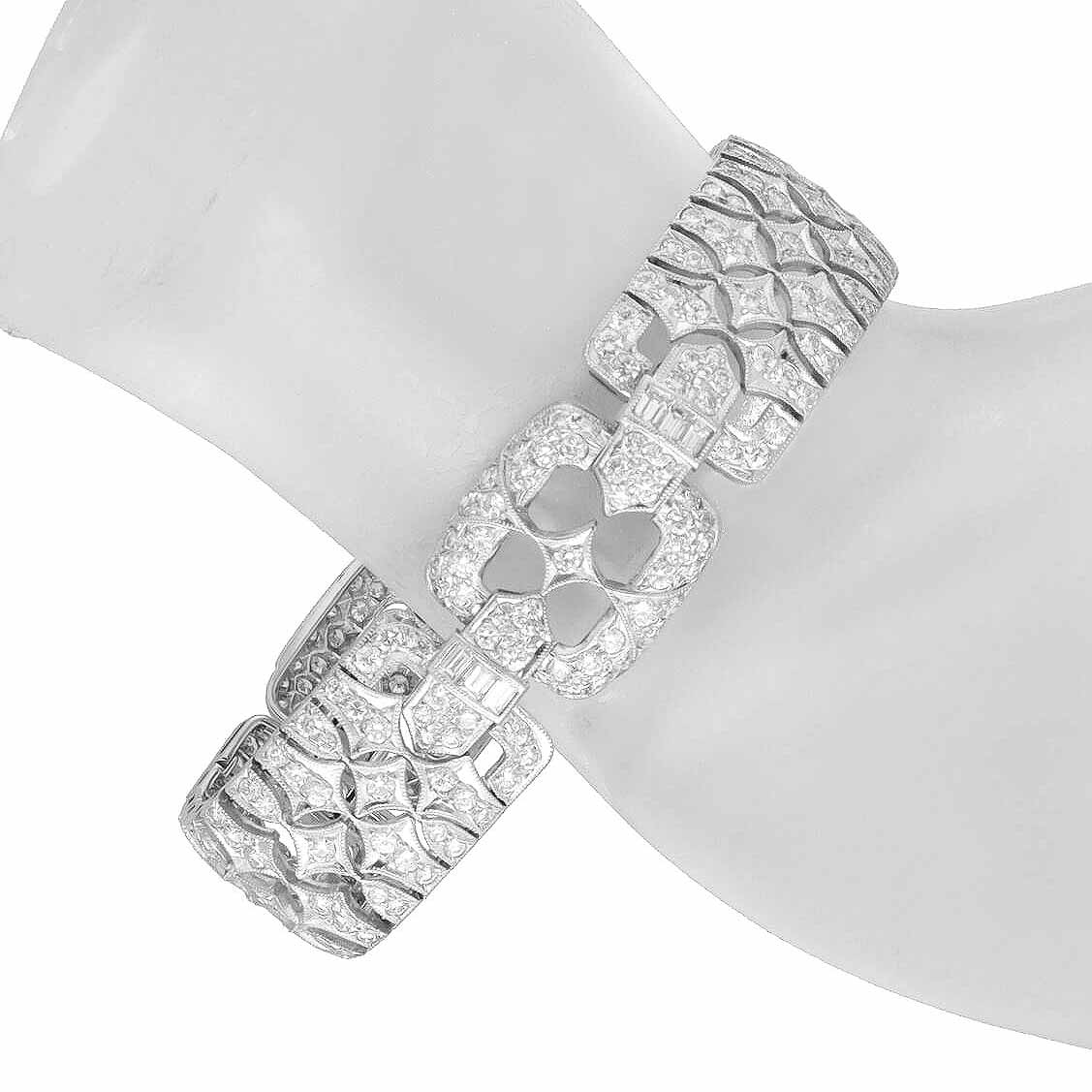 ダイヤモンド(7.57ct)デザイン ブレスレット 16.5cm Pt900 プラチナ【送料無料】【代引き手数料無料】【中古】25020147
