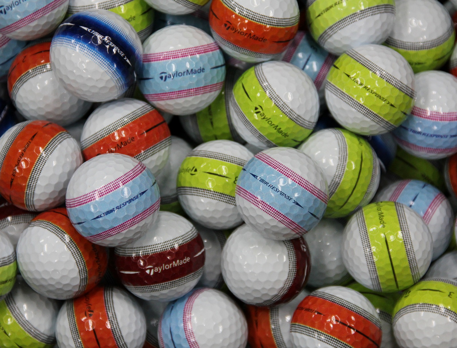 Aランク テーラーメイド TaylorMade TOUR RESPONSE STRIPE マルチカラー 20個 球手箱 ロストボール