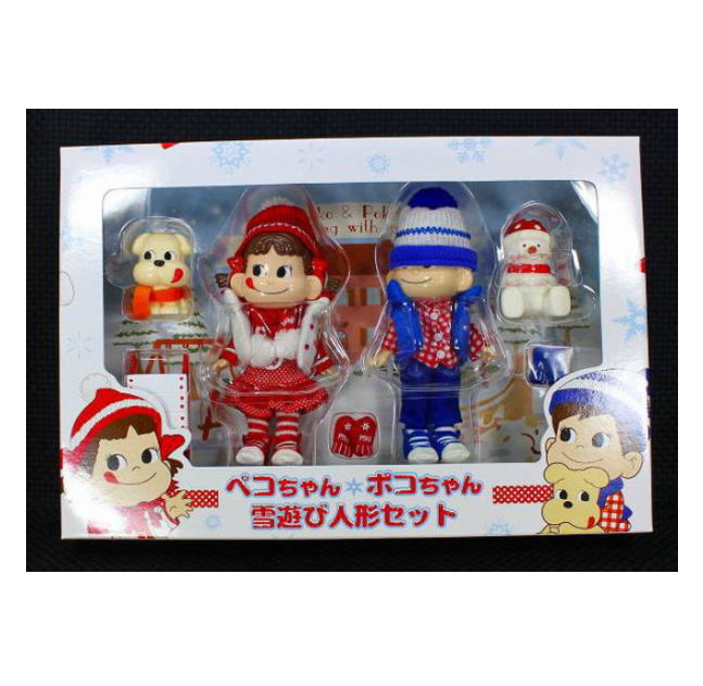 ペコちゃんポコちゃん雪遊び人形セット【未使用】不二家 ペコちゃん ポコちゃんペコポコ ミルキー人形|あきんどざむらい