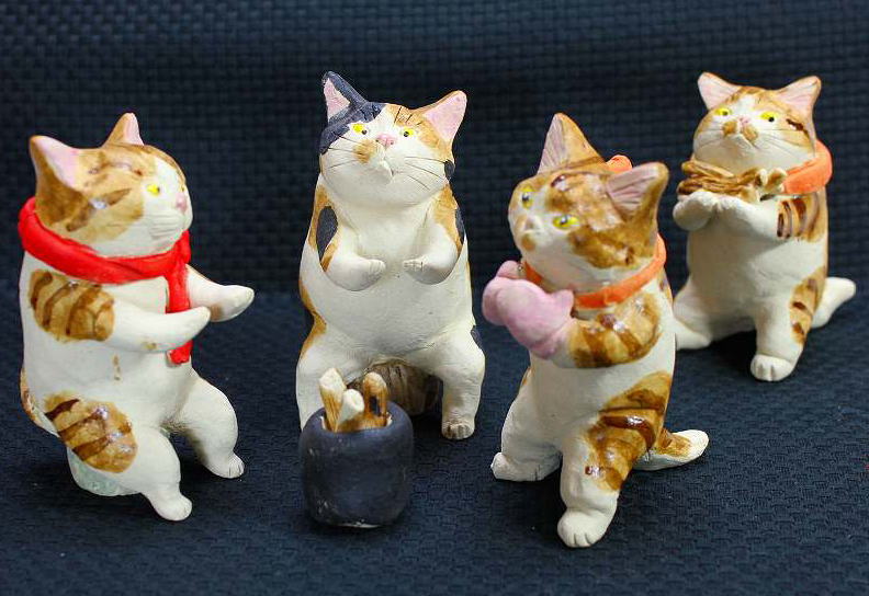 楽天市場】水谷満 作招き猫猫の焼き物たち皿や器や招き猫