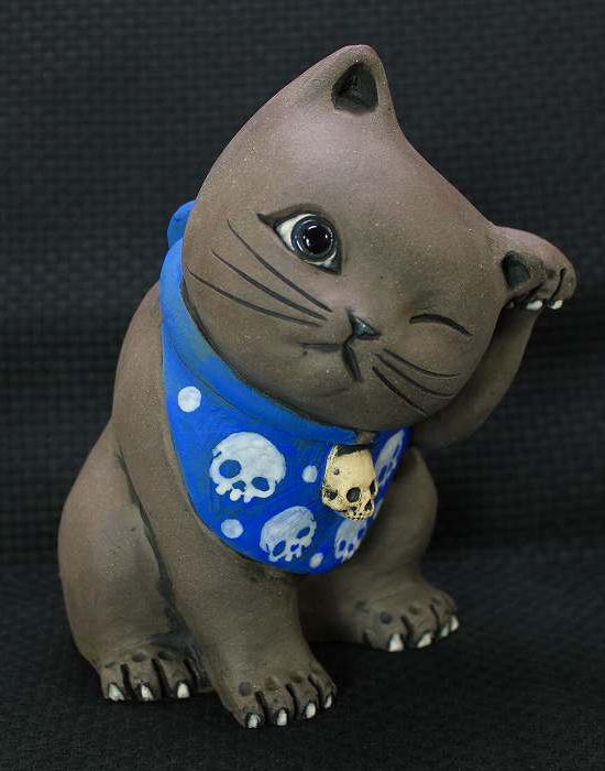 楽天市場】水谷満 作頑固おやじ猫の焼き物たち皿や器や招き猫