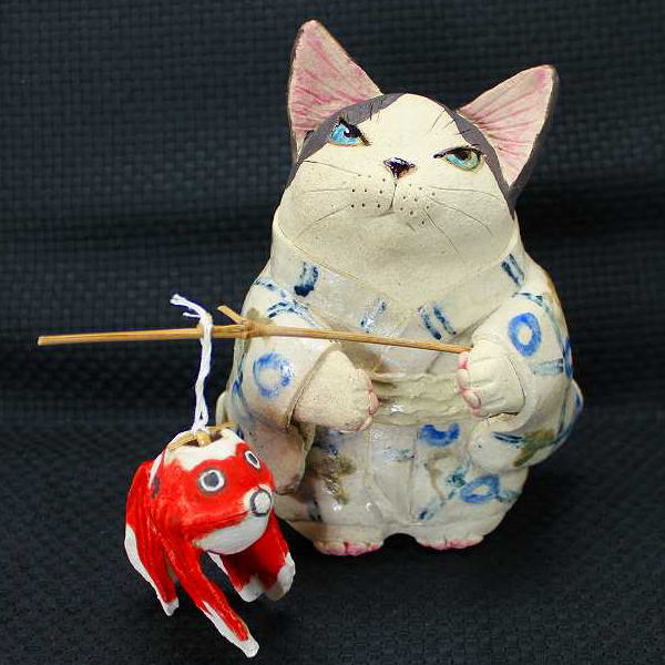 楽天市場】水谷満 作頑固おやじ猫の焼き物たち皿や器や招き猫