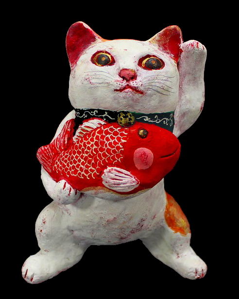 かつらこ 作 招き猫 猫の焼き物 猫の置物 ラッキーキャット 14,454円