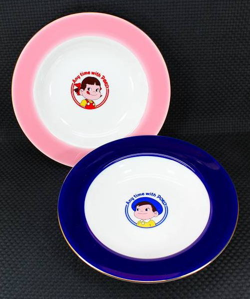 ペコちゃん ペアプレート スープ皿 【未使用】 不二家 ペコちゃん ポコちゃん ペコポコ ミルキー ソーサー カトラリー