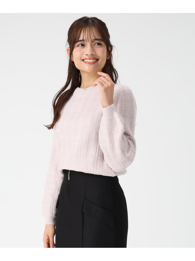 MM548321 フラッフィーチェック柄ニット MISCH MASCH ミッシュマッシュ トップス ニット ホワイト ブルー ベージュ ピンク【送料無料】[ Fashion]